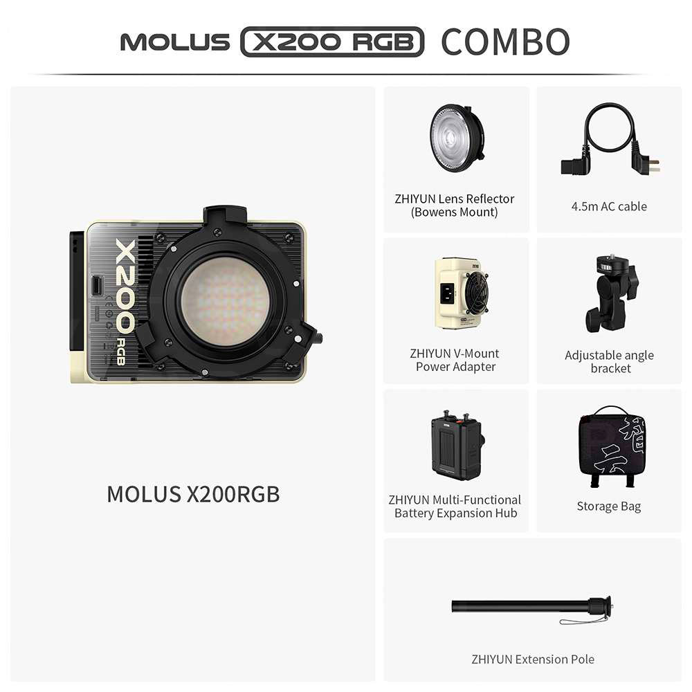 ZHIYUN Molus X200 COMBO - RGB - LUZ LED · imagen 2