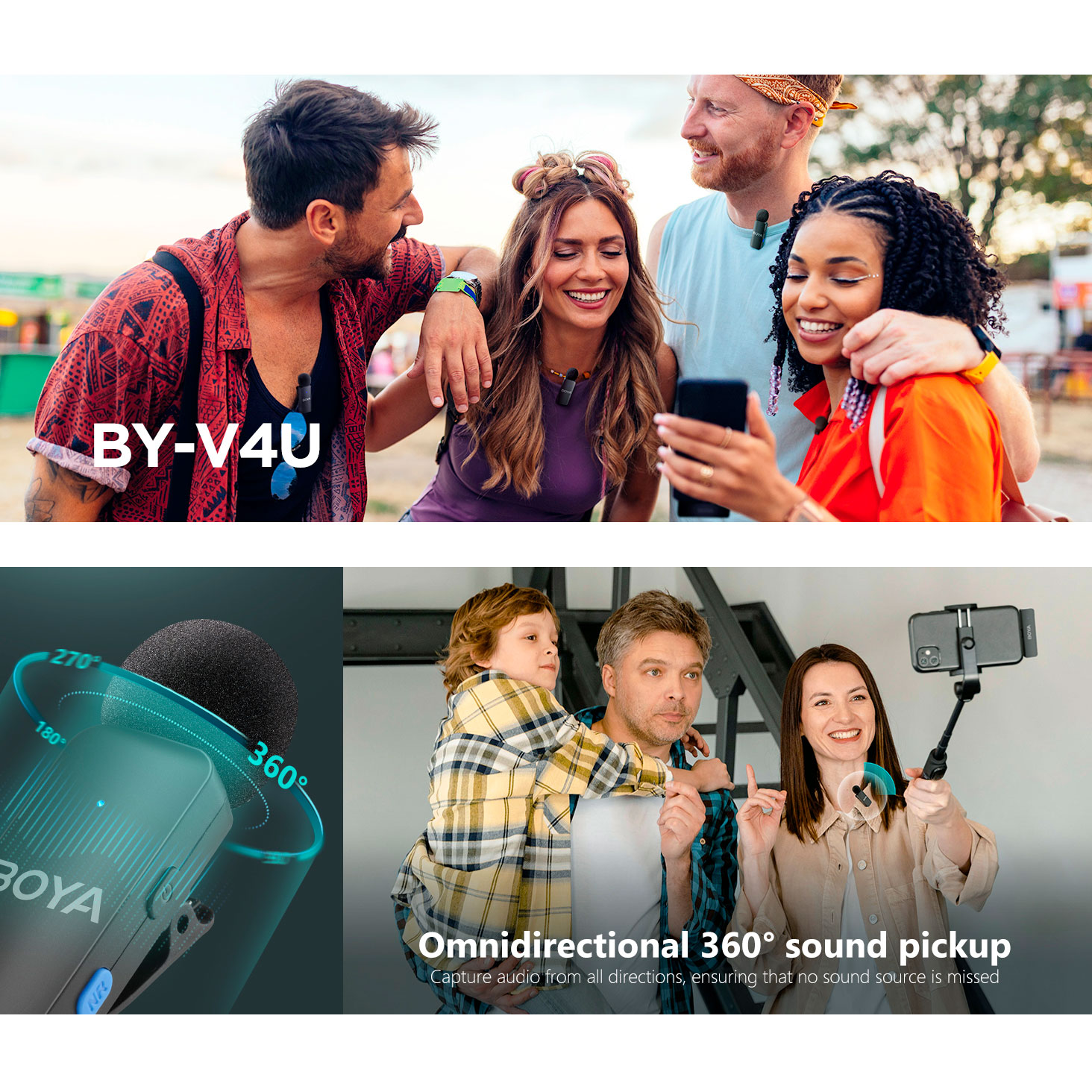 BOYA BY-V4U para 4 Personas - Micrófono Inalámbrico - USB-C · imagen 5